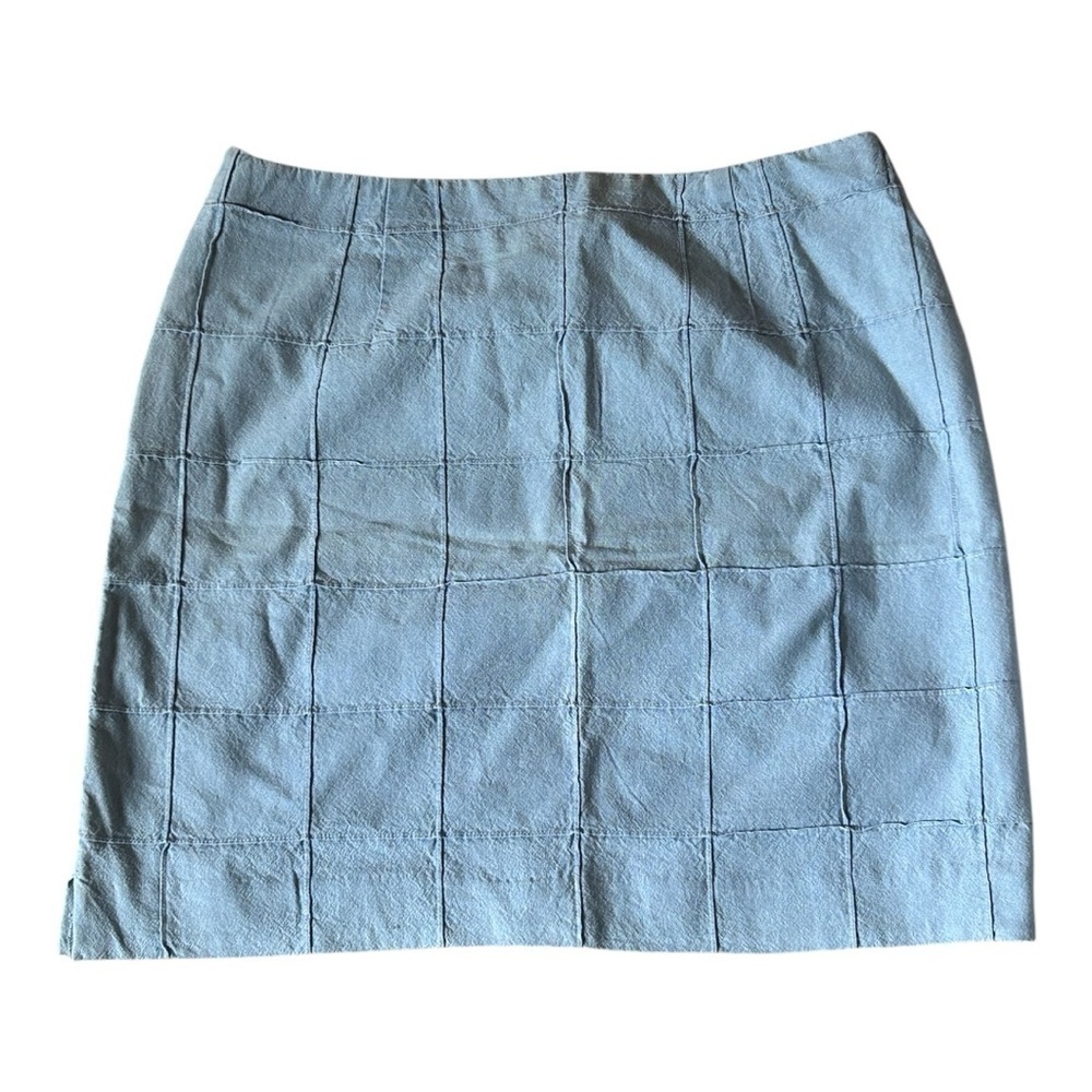 Ralph Lauren 90s Patchwork Cotton Mini Skirt Y2K Grunge Size 10 Vintage - Picture 3 of 6